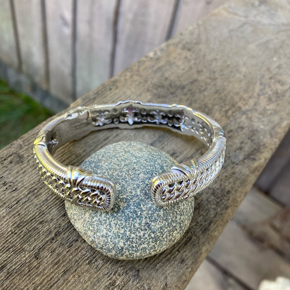 JUDITH RIPKA Bracelet Amethyst 925 Sterling Silver Hinged Cuff - Picture 9 of 10